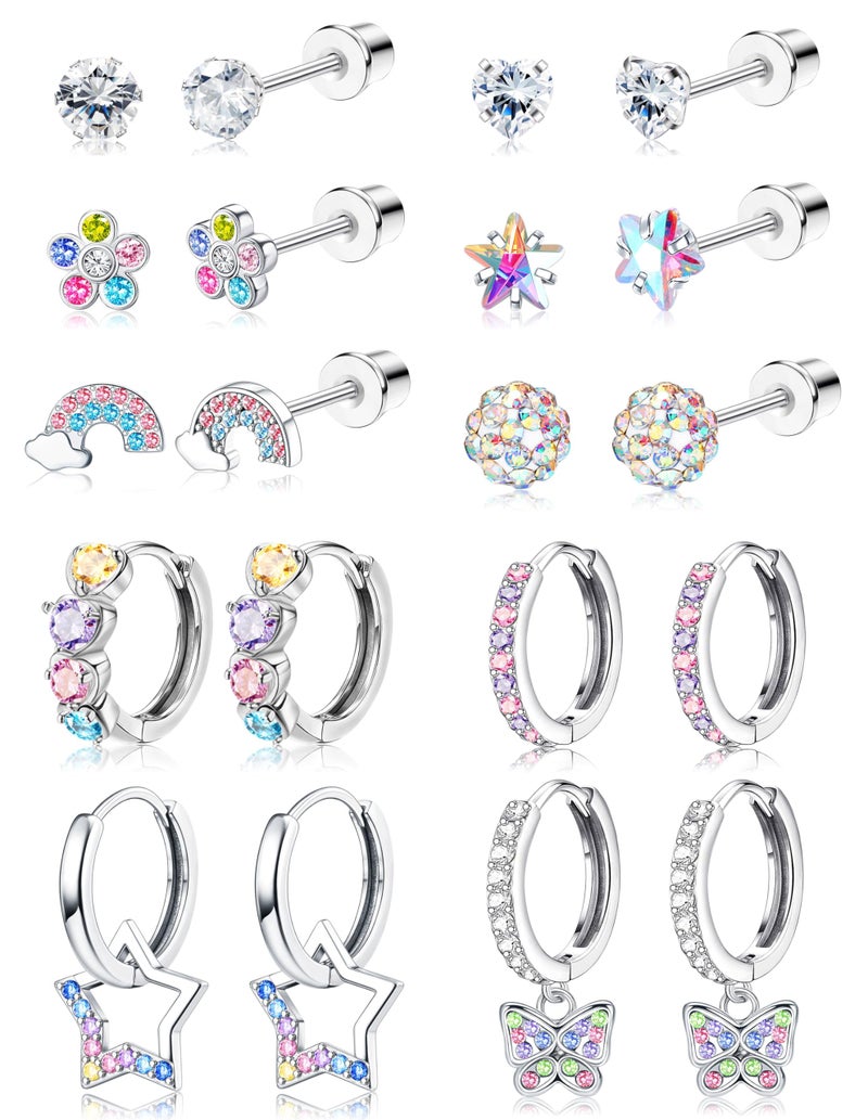 Yadoca Hypoallergenic Earrings For Girls Women Surgical Stainless Steel Flat Back Earring Set For Sensitive Ears Kids Earrings Toddler Cute Girls - Image 1