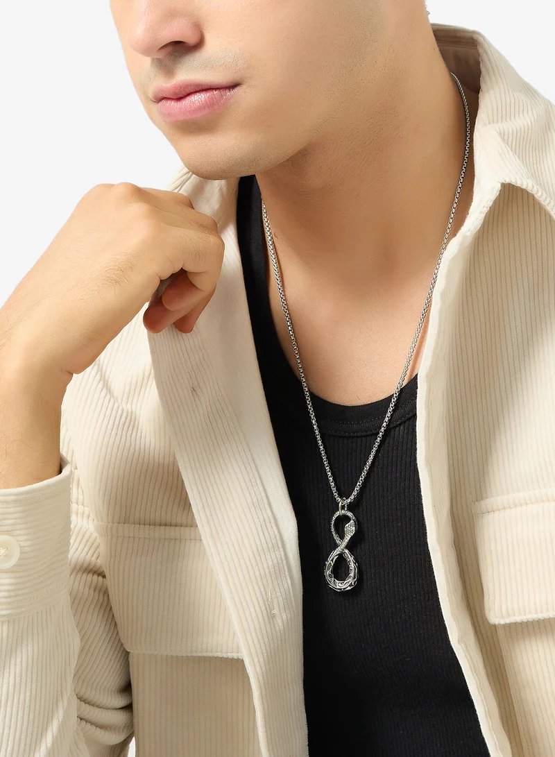Seventy Five  Sterling Silver Infinity Knot or Snake Pendant Necklace for Men | Best Price UAE