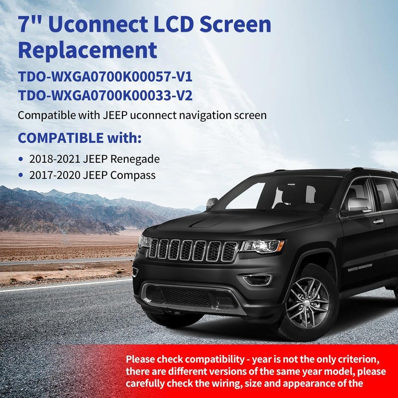 Resnavscren Uconnect LCD Screen and Digitizer Replacement for Jeep Compass and Renegade - Image 3