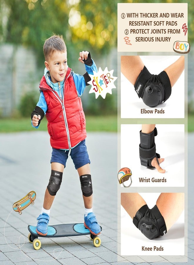Tanden Skating Protective Gear Kids Knee Pads and Elbow Pads Set, Bike Knee Pads for Kids Wrist Guards for Roller Skating Toddler Knee and Elbow Pads - Image 2