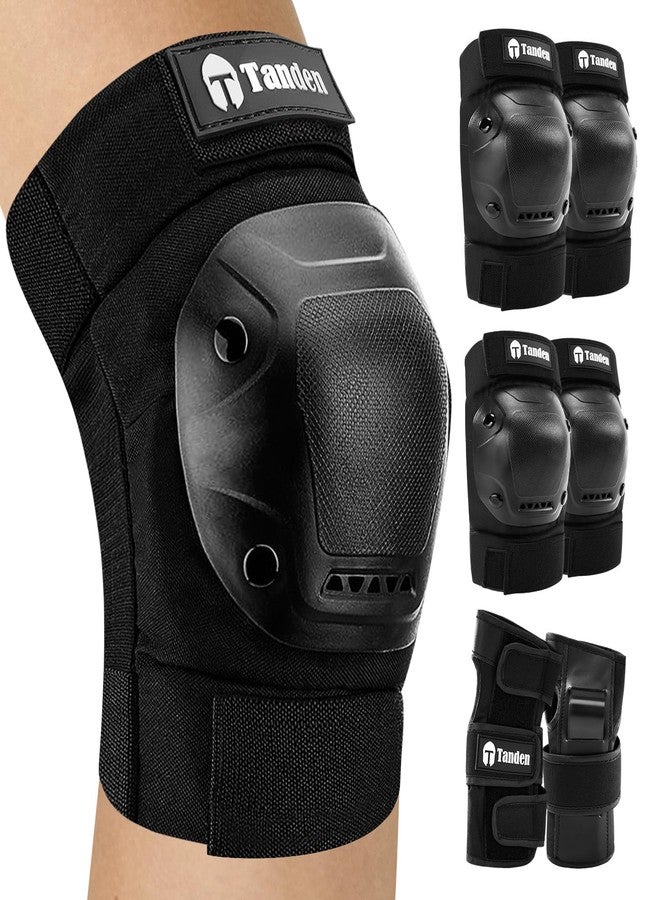 Tanden Skating Protective Gear Kids Knee Pads and Elbow Pads Set, Bike Knee Pads for Kids Wrist Guards for Roller Skating Toddler Knee and Elbow Pads - Image 1