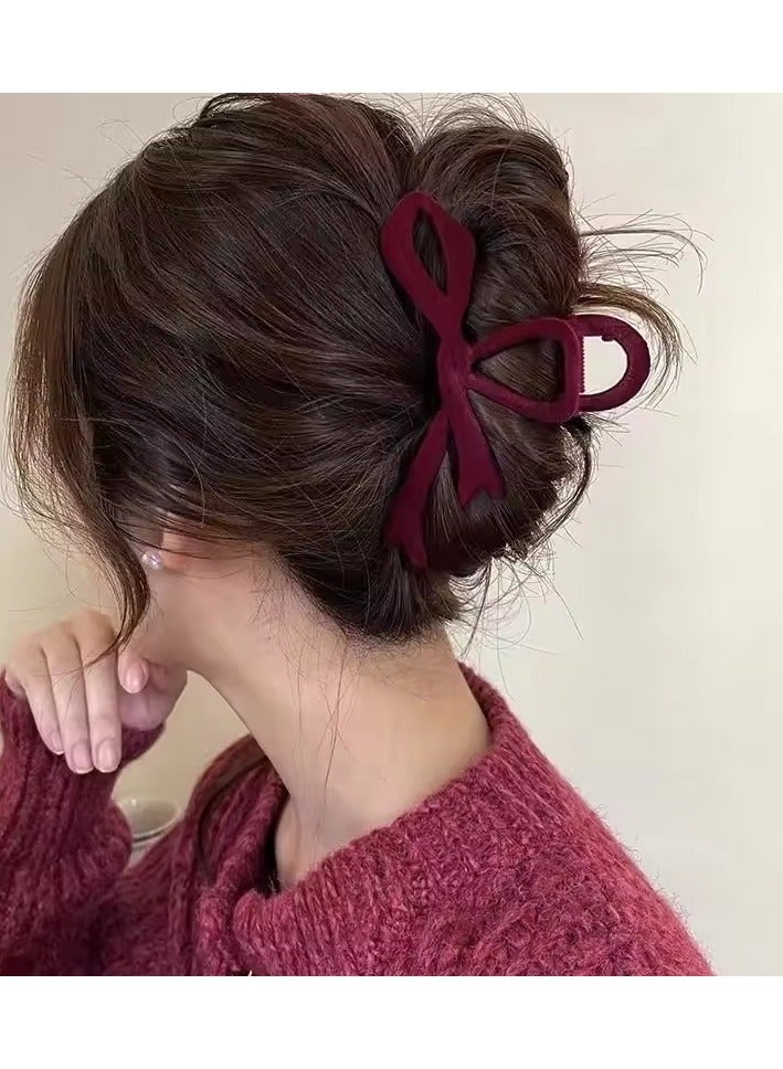 Goolsky Autumn and Winter Velvet Hair Clips New Women's Bow Hair Accessories Versatile Temperament High-end Shark Clips 2024 - Image 2