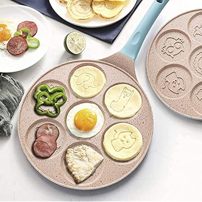 Unity Pancake Pan NonstickPancake Griddle Pan Egg Pancake Blini Frying PanMini Crepe For Nonstick Maker 7 AnimalPink Animal - Image 2