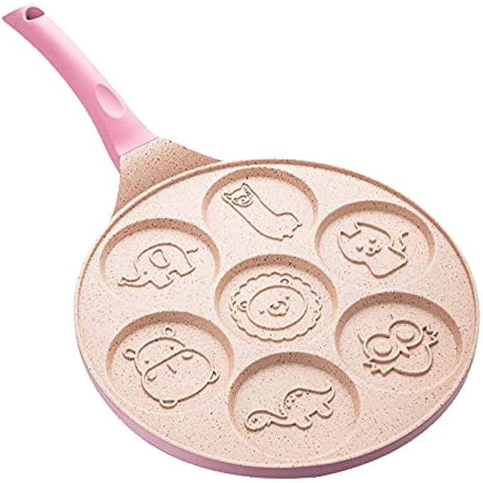 Unity Pancake Pan NonstickPancake Griddle Pan Egg Pancake Blini Frying PanMini Crepe For Nonstick Maker 7 AnimalPink Animal - Image 1