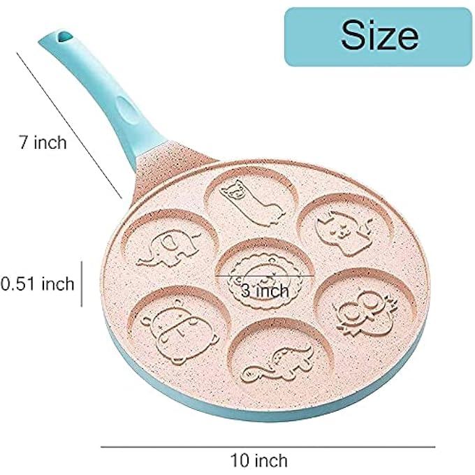 Unity Pancake Pan NonstickPancake Griddle Pan Egg Pancake Blini Frying PanMini Crepe For Nonstick Maker 7 AnimalPink Animal - Image 5
