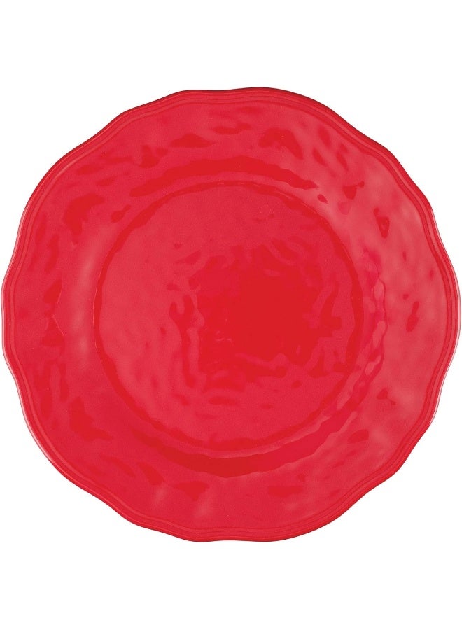 UP طقم أدوات مائدة ميلامين حمراء للعطلات من UPware مكون من 16 قطعة للأطباق والأوعية للخارج خدمة لـ 4 أشخاص - Image 4