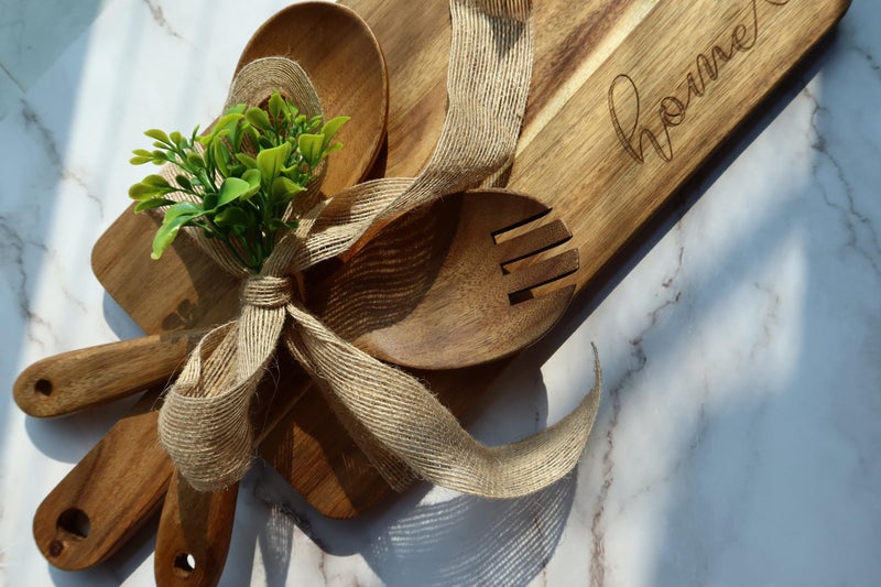 Anforsun Housewarming Gifts New Home, New Home Gift Idea, First Home Gift, Gift for Home, New House Warming Gift for Homeowner Kitchen Gifts Apartment Closing Gift for Clients, Wooden Cutting Boards Gift Set - Image 5