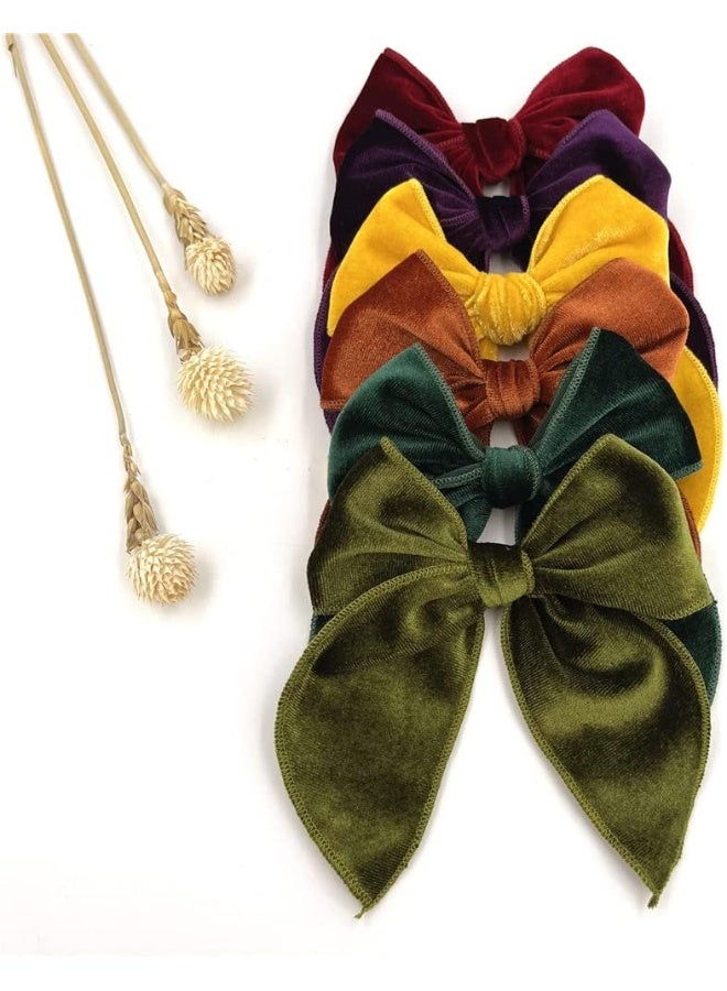 Sugarmelon Velvet Fable Bow Hair Clips Baby Girls Women Large Velvet Cheer Hair Bows Barrettes Accessories for Toddler Kids Teen Girls - Image 3