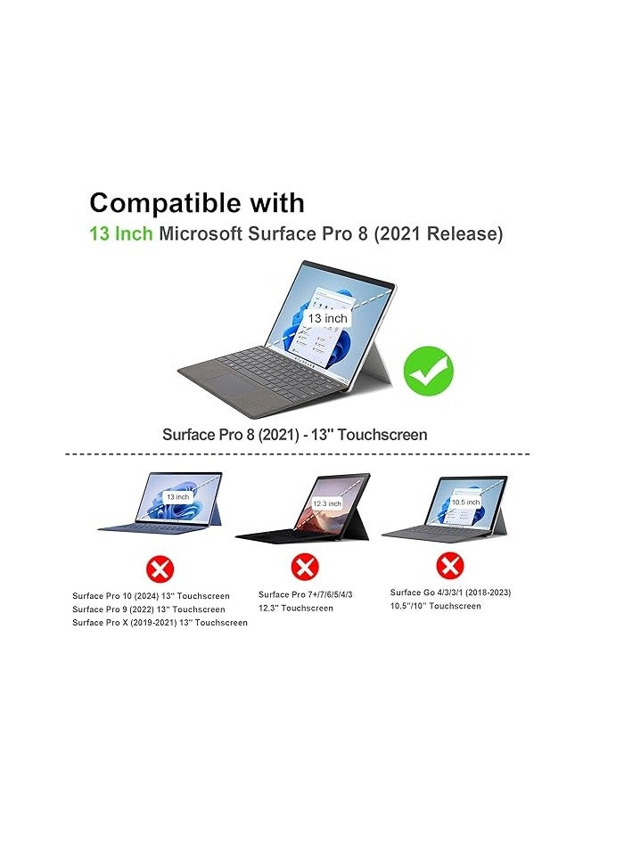 FINTIE Case for Microsoft Surface Pro 8 13 Inch 2021 - Multi-Angle Protection Case with Document Pocket, Case Compatible with Keyboard Type Cover, Turquoise - Image 2