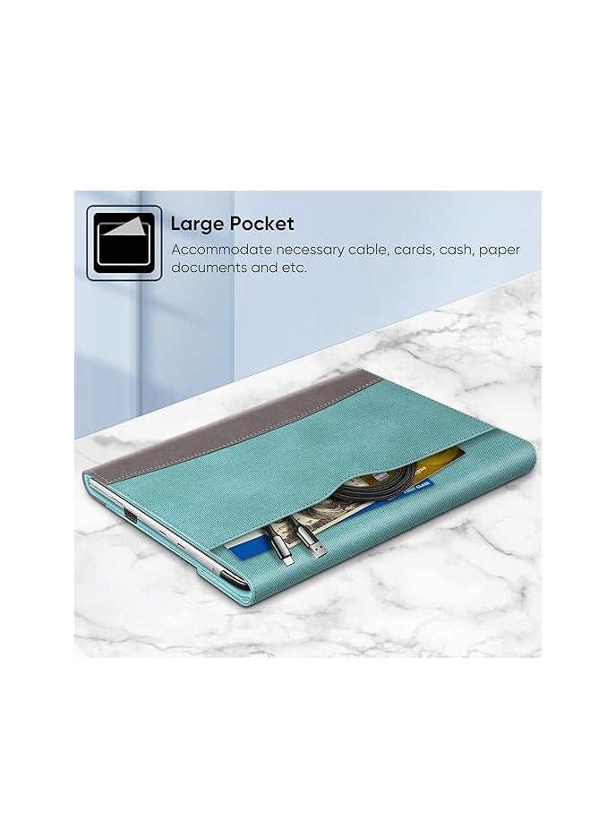 FINTIE Case for Microsoft Surface Pro 8 13 Inch 2021 - Multi-Angle Protection Case with Document Pocket, Case Compatible with Keyboard Type Cover, Turquoise - Image 5