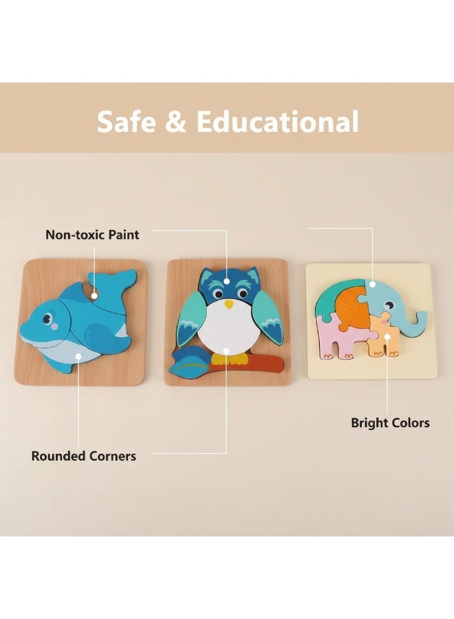 Y&D 3 Piece Set Children's Wooden 3D Puzzle Toy - Image 3