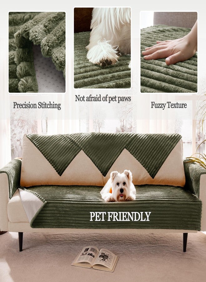 Meider 100% Waterproof Couch Arm Covers 2pcs, Fuzzy Chair Arm Covers Thick Soft Recliner Chair Armrest Protectors, Non-Slip Couch Armrest Cover Pet mats for Sofa (Sage Green, 22" x 22" 2 Pack) - Image 4