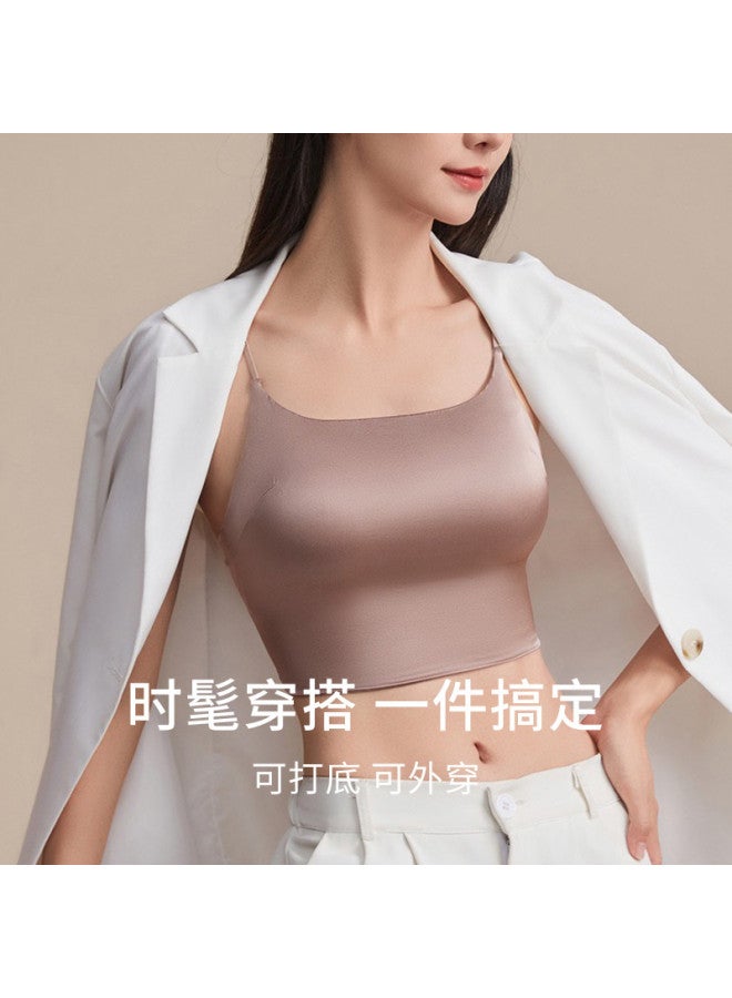 MEIBIAO Sleeveless Bralette Summer Seamless Wire-Free Slimming Comfortable Camisole Bustier - Image 3
