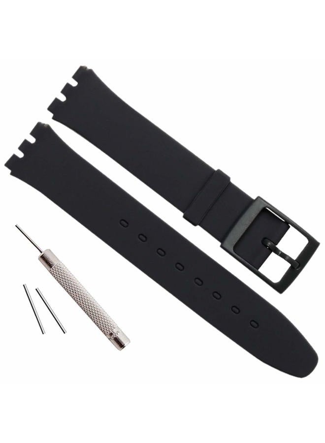 GreenOlive OliBoPo Ultra-Thin Replacement Waterproof Silicone Rubber Watch Strap Watch Band for Swatch Skin Series - Image 1
