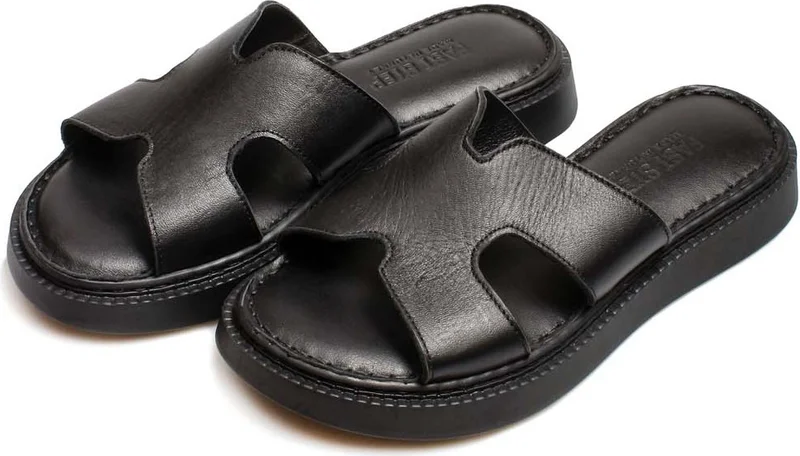 Fast Step Women Genuine Leather Comfortable Summer Casual Home Holiday Beach Slippers 621za858