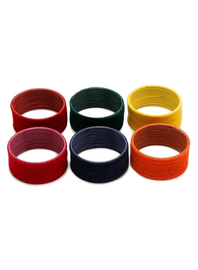 يو بيلا مجموعة أساور متعددة الألوان للنساء من YouBella Jewellery مكونة من 144 سوارًا للنساء والفتيات (2.6) - Image 2