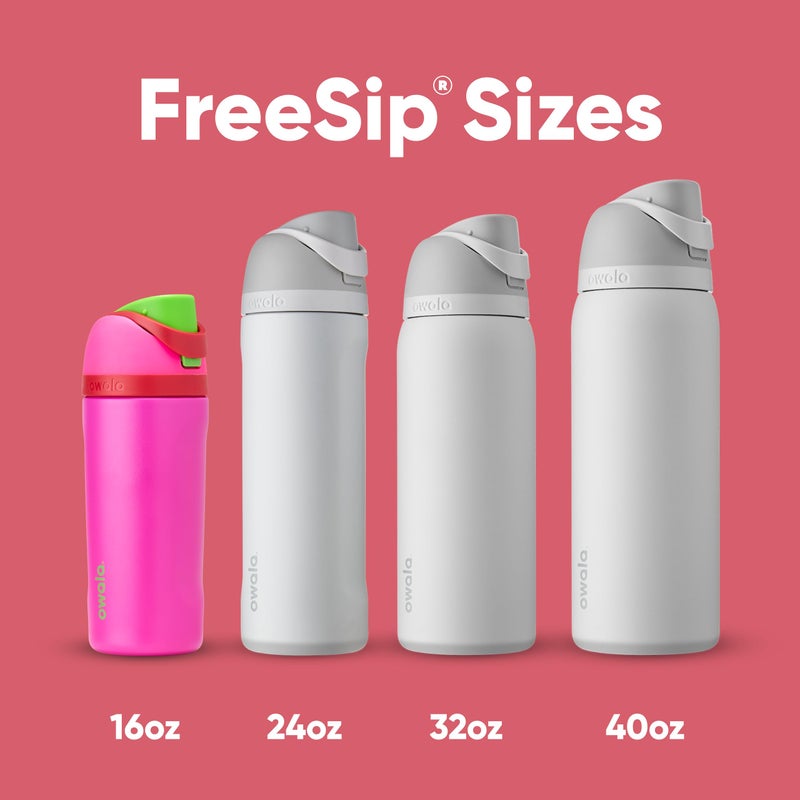 Owala Kids FreeSip Insulated Stainless Steel Water Bottle with Straw for Sports, Travel, and School, BPA-Free Sports Water Bottle, 16 oz, All The Berries - Image 5