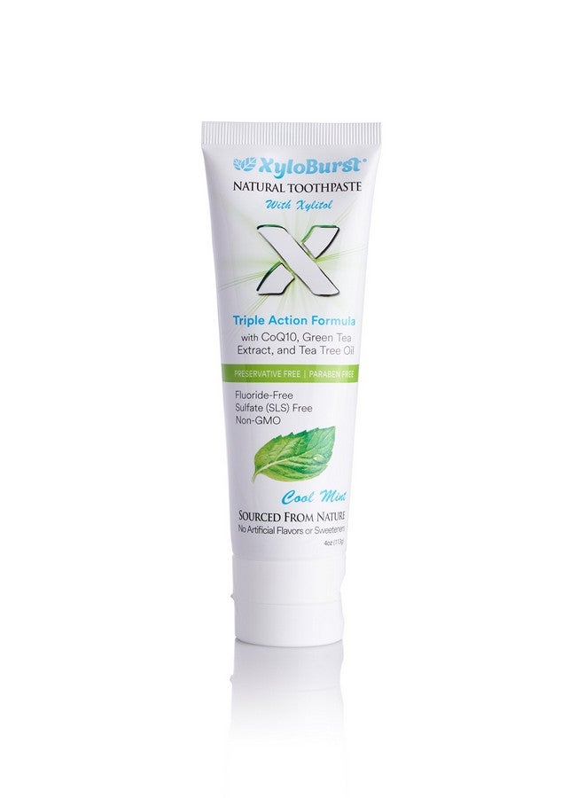 Xyloburst Natural Fluoridefree Xylitol Premium Toothpaste With Xylitol And Coq10 Cool Mintslsfree Paraben Free Cruelty Free 4 Ounce Tube Made In The Usa (1 Tube) - Image 2