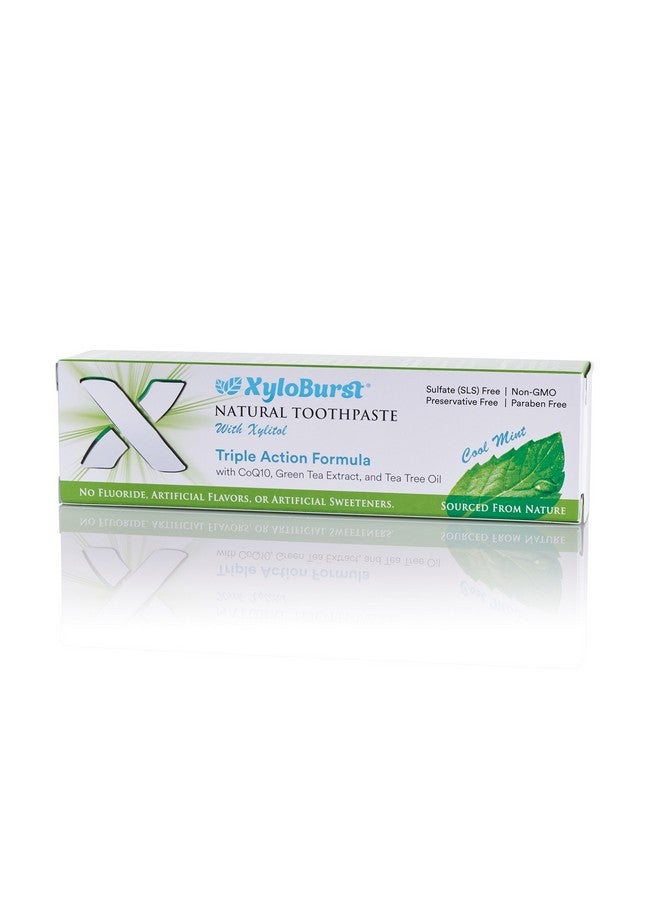 Xyloburst Natural Fluoridefree Xylitol Premium Toothpaste With Xylitol And Coq10 Cool Mintslsfree Paraben Free Cruelty Free 4 Ounce Tube Made In The Usa (1 Tube) - Image 3
