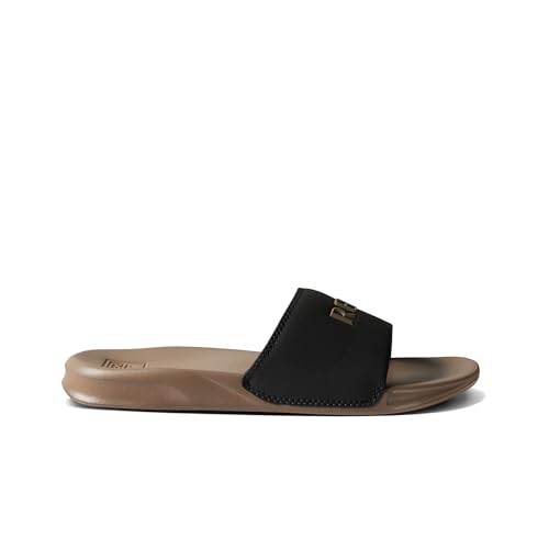 Reef One Slide Mens Sandal, Lightweight & Water Friendly, Black/Fossil, 11 - Image 4