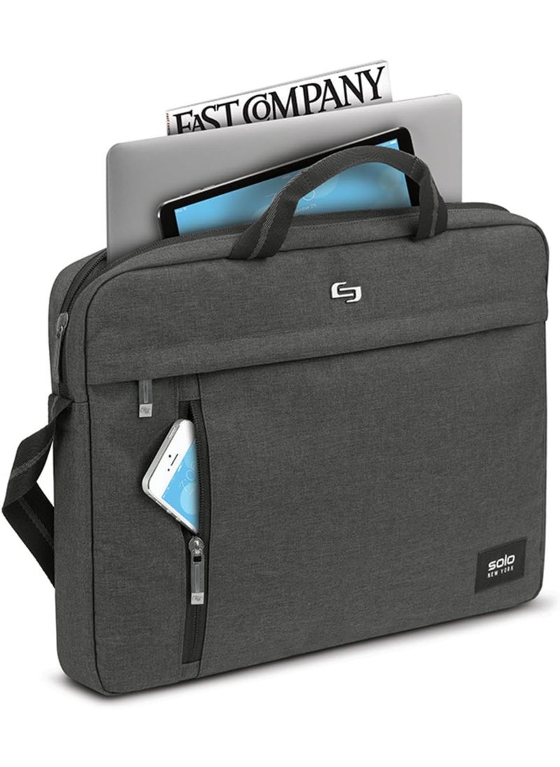 Solo Solo New York Rivington Slim Briefcase Gray Fits up to 156 Laptop  - Image 3