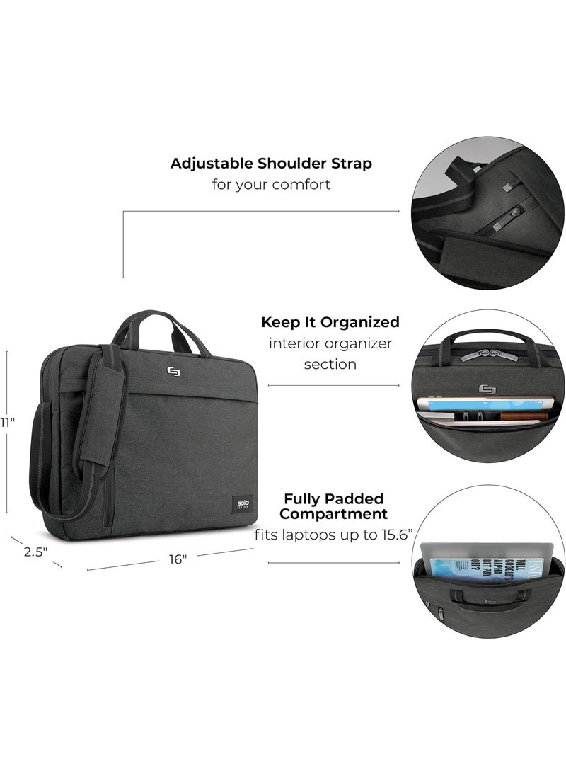 Solo Solo New York Rivington Slim Briefcase Gray Fits up to 156 Laptop  - Image 2