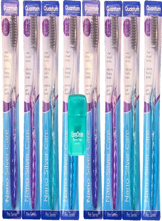 HDP Nano Silver Care Toothbrush Floss Color:Nano Silver Size:Pack of 8 with Bonus - Image 1