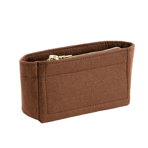ATSEKTZ Mini Purse Organizer Insert for Longchamp Le Pliage Small Tote – Felt Inner Bag Liner with Zipper Pocket, Lightweight Storage for Mini Handbags, Brown - Image 5