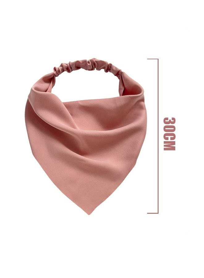 قطعتان من عصابة الرأس وشاح الشعر المزين بالزهور، إكسسوارات الشعر وشاح الرأس المثلث القطني الناعم، أوشحة بوهو باندانا للسيدات (وردي) - Image 2