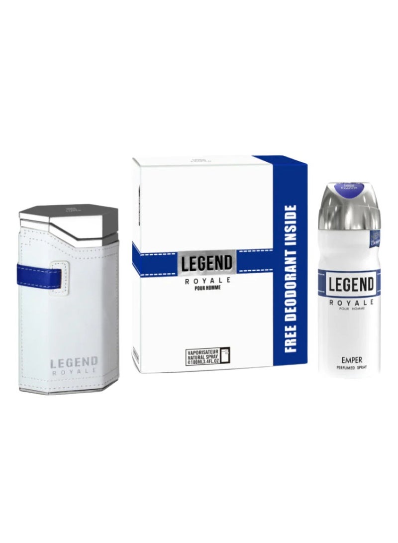 امبر طقم هدايا ليجند رويال مكون من ( او دي تواليت 100مللي - سبراي بيرفيوم 200مللي) رجالي - Image 1