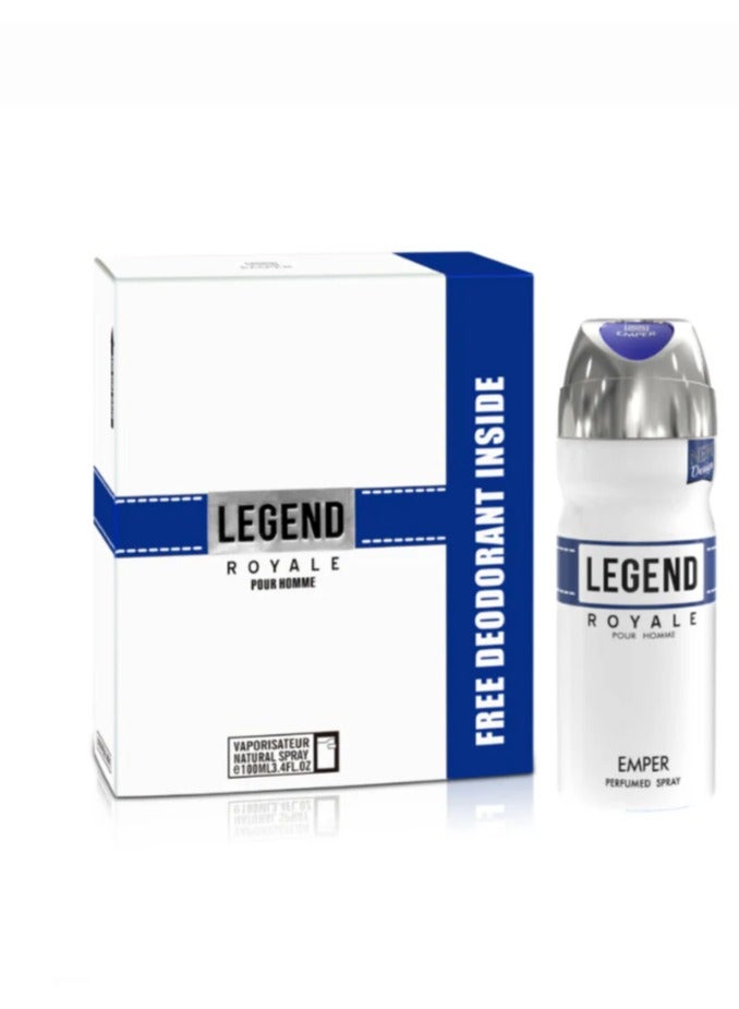 امبر طقم هدايا ليجند رويال مكون من ( او دي تواليت 100مللي - سبراي بيرفيوم 200مللي) رجالي - Image 4