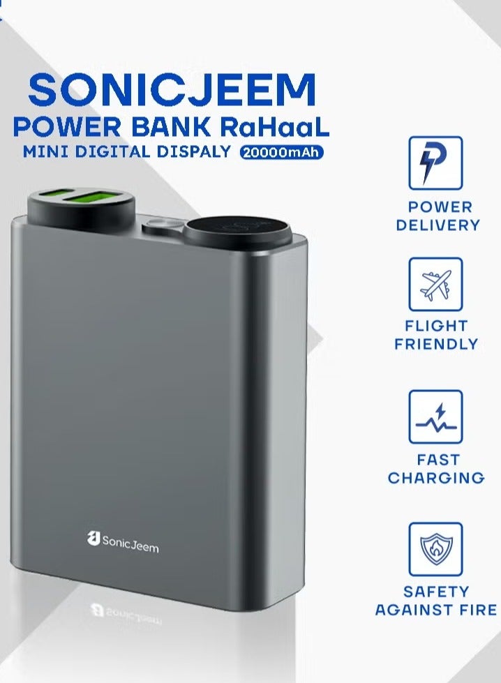 SONIC JEEM Sonic Gym Power Bank 20000mAh with Digital Display, Supports Fast Charging, Small Size and Lightweight - Image 3