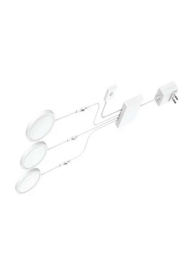 جي إي مصابيح GE Lighting LED رفيعة على شكل قرص، تعمل باللمس، لون أبيض دافئ، 3 بوصات (عبوة من 3 قطع) - Image 1