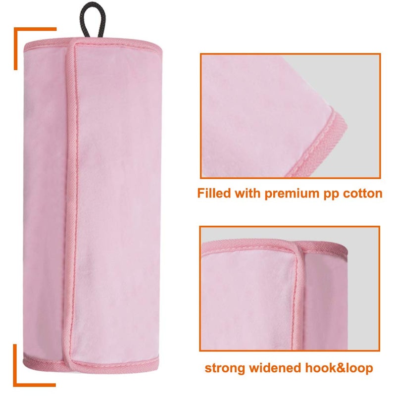 COOLBEBE Seat Belt Pillow for Kids, Extra Soft Toddler Travel Pillow for Car Seat, Universal Carseat Strap Cushion Pads for Childs Baby People Adults, Pink - Image 5