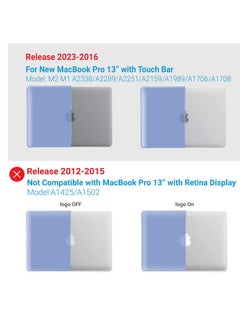 iBenzer IBENZER Compatible with 2023 2022 M2 MacBook Pro 13 Inch Case 2021-2016 M1 A2338 A2289 A2251 A2159 A1989 A1706 A1708, Hard Shell Case & Keyboard Cover for Mac Pro 13, Serenity Blue,T13SRL+1A  - Image 4