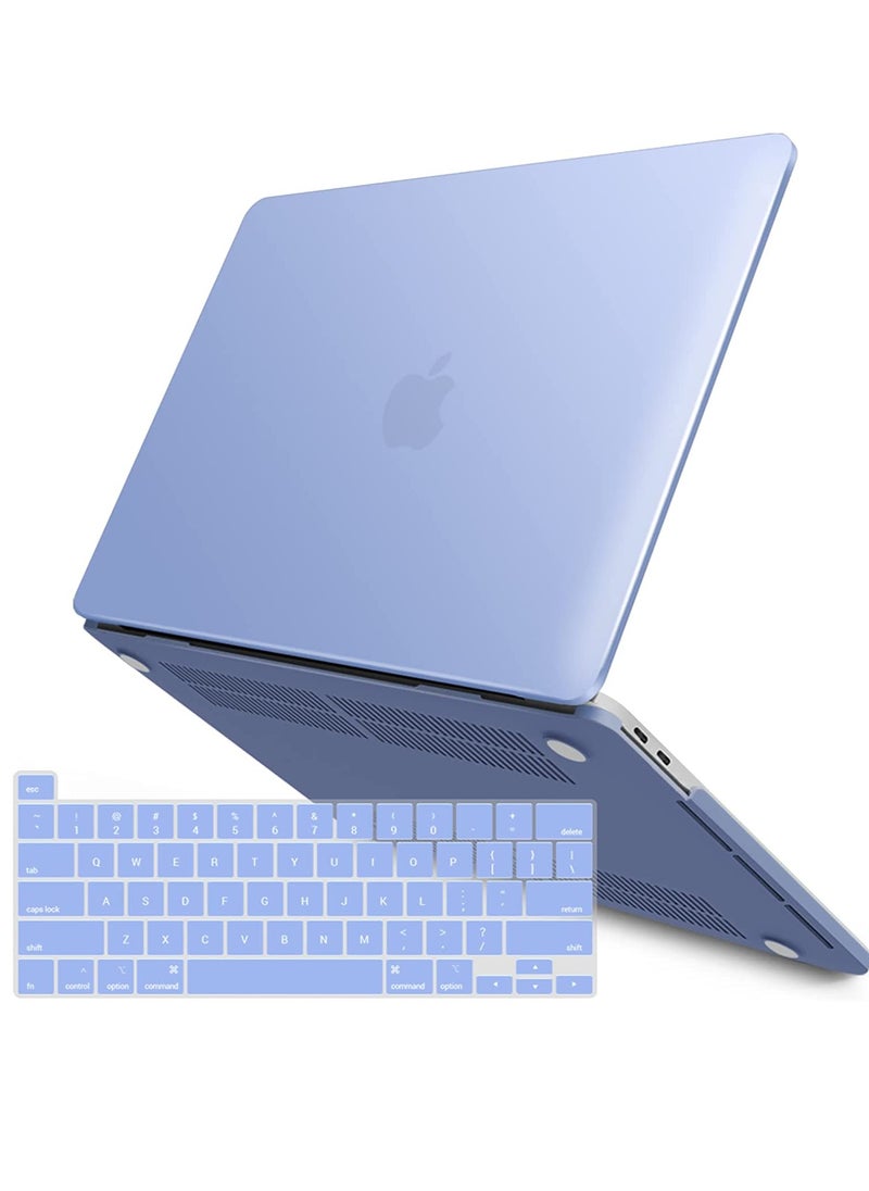 iBenzer IBENZER Compatible with 2023 2022 M2 MacBook Pro 13 Inch Case 2021-2016 M1 A2338 A2289 A2251 A2159 A1989 A1706 A1708, Hard Shell Case & Keyboard Cover for Mac Pro 13, Serenity Blue,T13SRL+1A  - Image 1