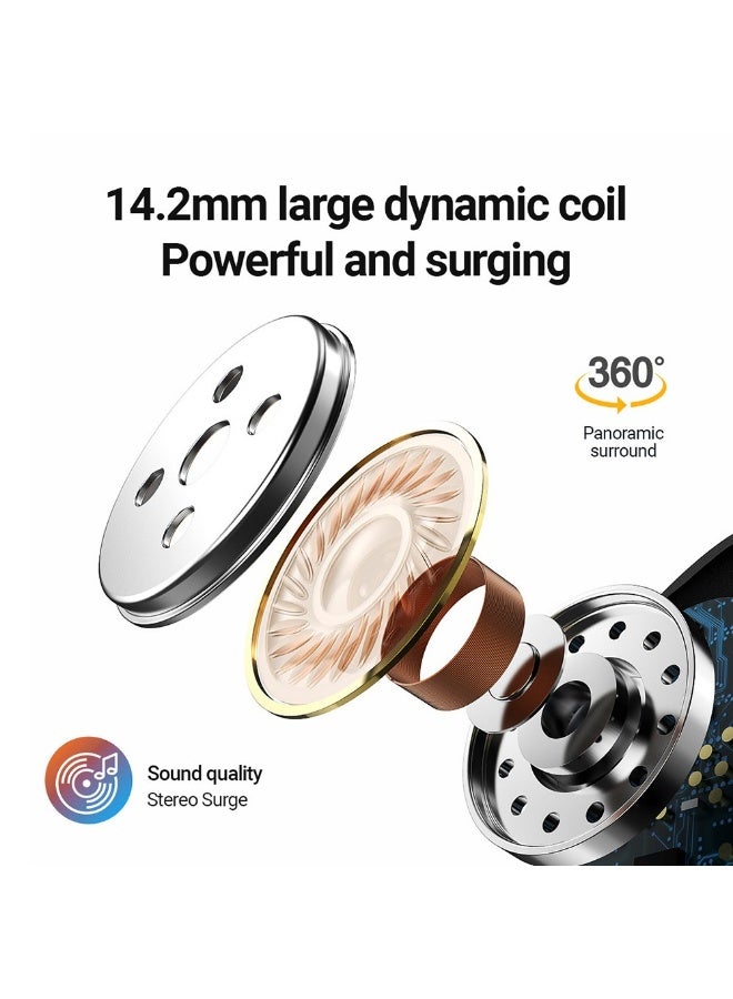 Celebrat D14 Type-C Wired Earphones with Metal Shell , High Quality Stereo Sound, 14mm Dynamic Driver, HD Calling, Tangle Free Cable , Premium Music Headset for All Type-C Devices - Red - Image 4