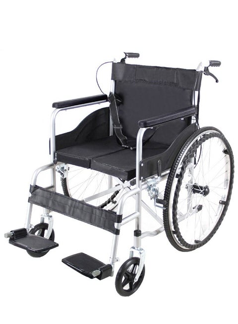 COOLBABY lightweight folding aluminum manual wheelchair thickened elderly medline wheelchairs adjustable seat cushion, with handbrakes.