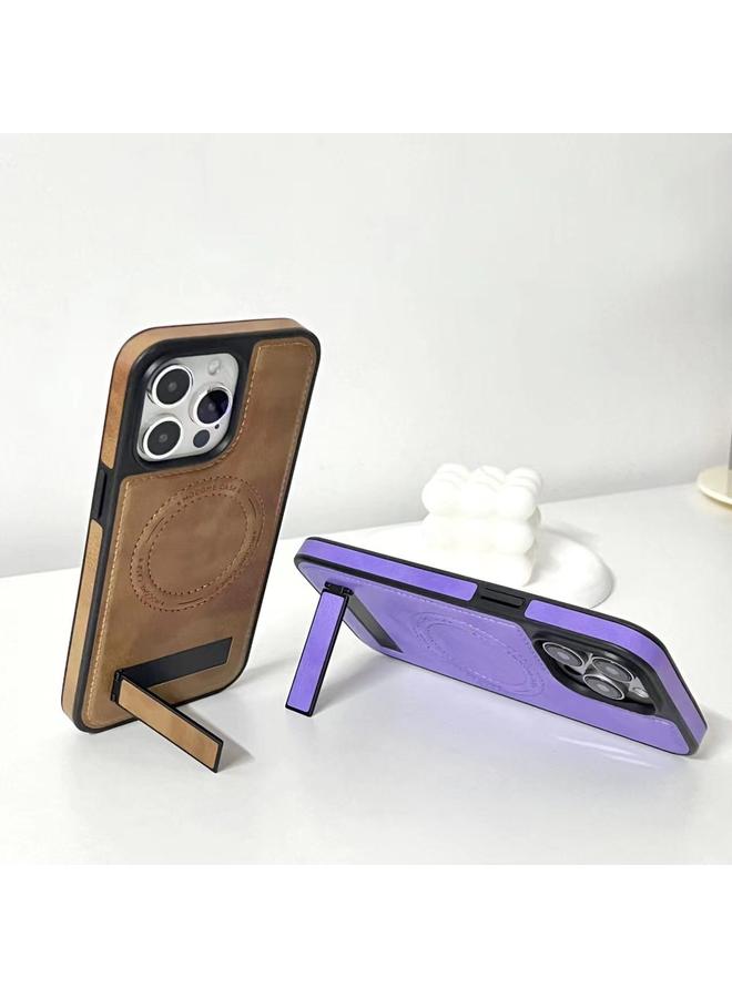 erorex Case For iPhone 15 Pro Multi-function Holder MagSafe PU Phone Case - Image 4