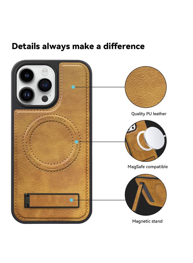 erorex Case For iPhone 15 Pro Multi-function Holder MagSafe PU Phone Case - Image 5