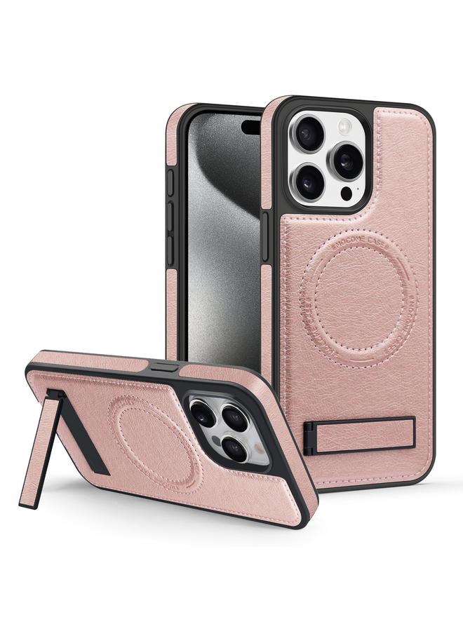 erorex Case For iPhone 15 Pro Multi-function Holder MagSafe PU Phone Case - Image 1