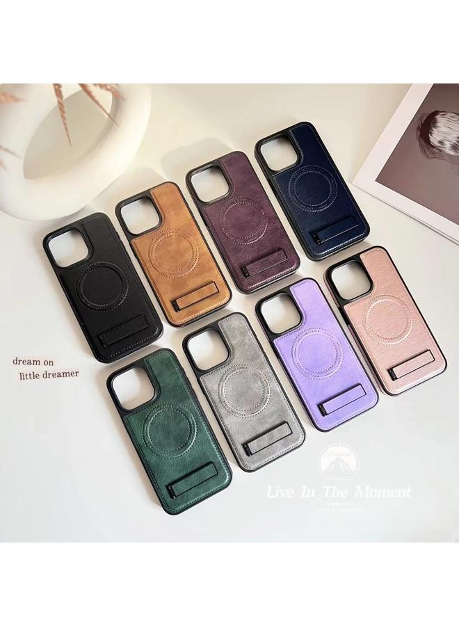 erorex Case For iPhone 15 Pro Multi-function Holder MagSafe PU Phone Case - Image 3