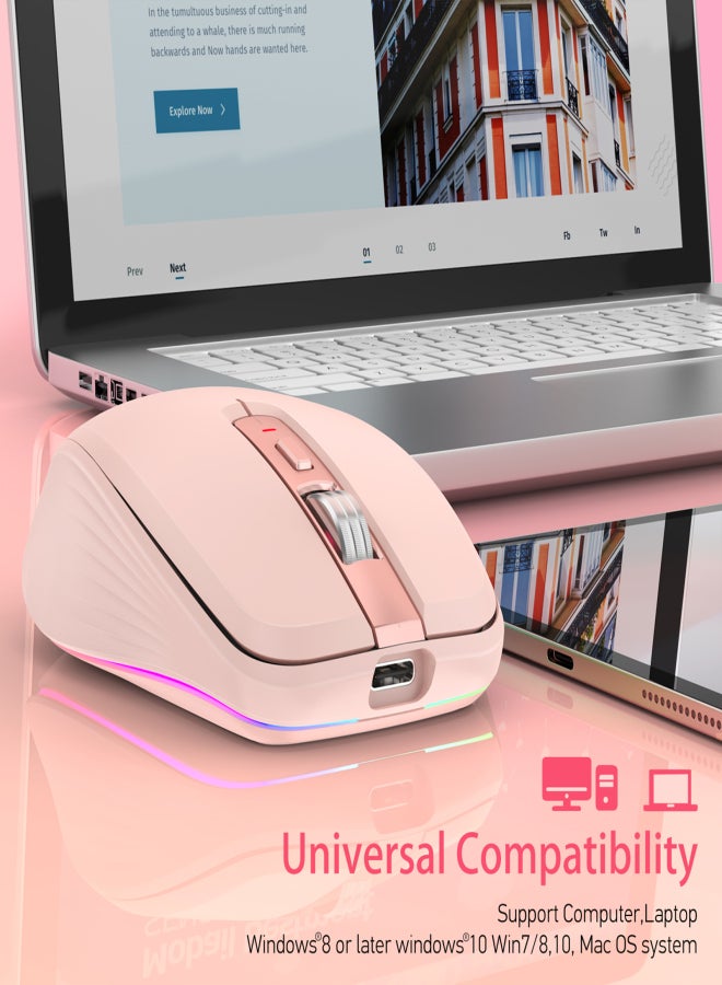 إف ماوس فأرة ألعاب لاسلكية ثنائية الوضع FMOUSE 2.4G+BT5.1، تصميم مريح، 4 مستويات DPI قابلة للتعديل، بطارية مدمجة قابلة للشحن لأجهزة الكمبيوتر المحمول - Image 4