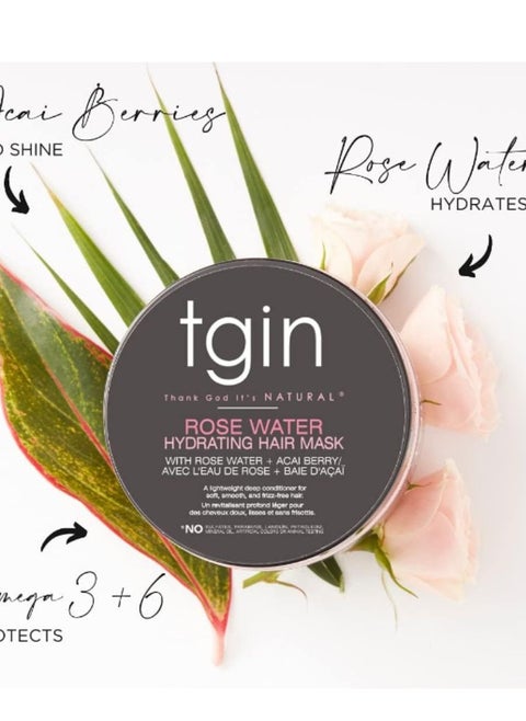Rose Water Hydrating Hair Mask for Curls Kinks Waves