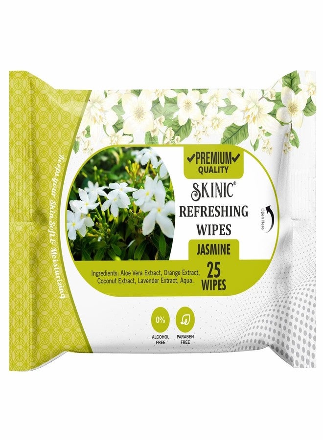 SKINIC مناديل مبللة للوجه برائحة الياسمين المنعشة من سكينيك، عبوة من قطعتين، 25 منديلًا في كل عبوة، خالية من الكحول مع مستخلصات طبيعية - Image 2