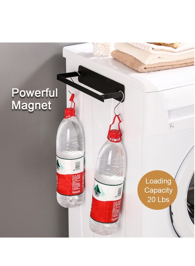 SYOSI منظم شماعات SYOSI، رف تخزين شماعات لغسالة الملابس، رف تخزين شماعات مثبت مغناطيسي على الحائط، مكدس شماعات لغرفة الغسيل، توفير مساحة تخزين شماعات الملابس باللون الأسود - Image 5