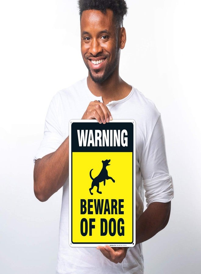 سيجو ساينس لافتة تحذيرية: احذر من الكلب، لافتة تحذيرية للكلاب، 10 × 14 بوصة، مصنوعة من الألومنيوم المقاوم للصدأ بسماكة 0.040 بوصة، مقاومة للبهتان، صنع في الولايات المتحدة الأمريكية - Image 2