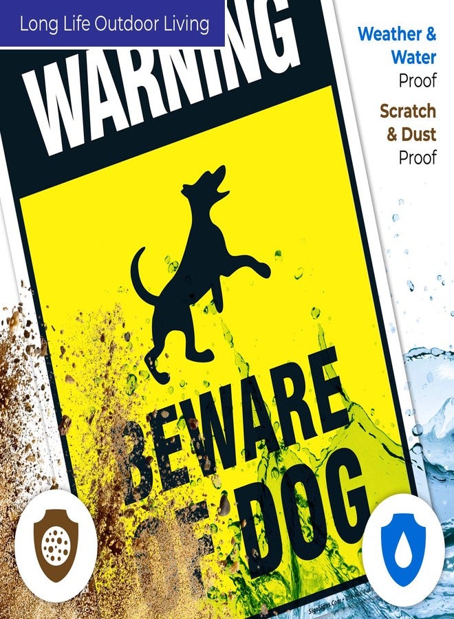 سيجو ساينس لافتة تحذيرية: احذر من الكلب، لافتة تحذيرية للكلاب، 10 × 14 بوصة، مصنوعة من الألومنيوم المقاوم للصدأ بسماكة 0.040 بوصة، مقاومة للبهتان، صنع في الولايات المتحدة الأمريكية - Image 5