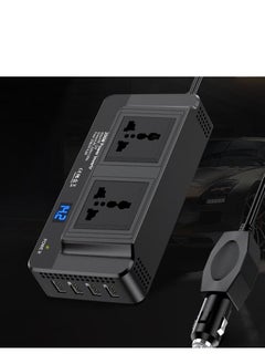 Angmei 200W Car Power Inverter Converter Inverter DC 12V to AC 230V Ports Fast Charging Car Charger Adapter with 2 Sockets and 4 USB for Business Trips and Vacation  - Image 1