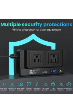 Angmei 200W Car Power Inverter Converter Inverter DC 12V to AC 230V Ports Fast Charging Car Charger Adapter with 2 Sockets and 4 USB for Business Trips and Vacation  - Image 4